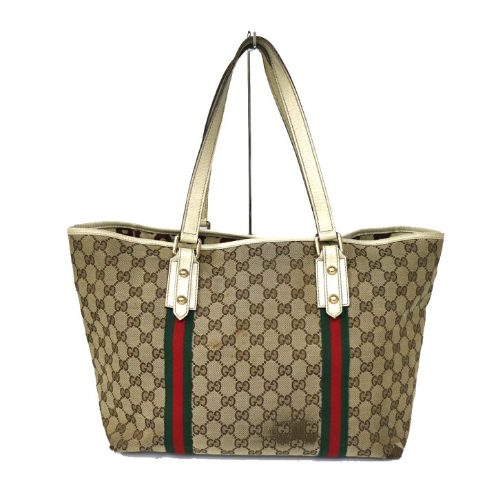楽天市場】GUCCI【グッチ】139260 トートバッグ GGキャンバス×レザー 
