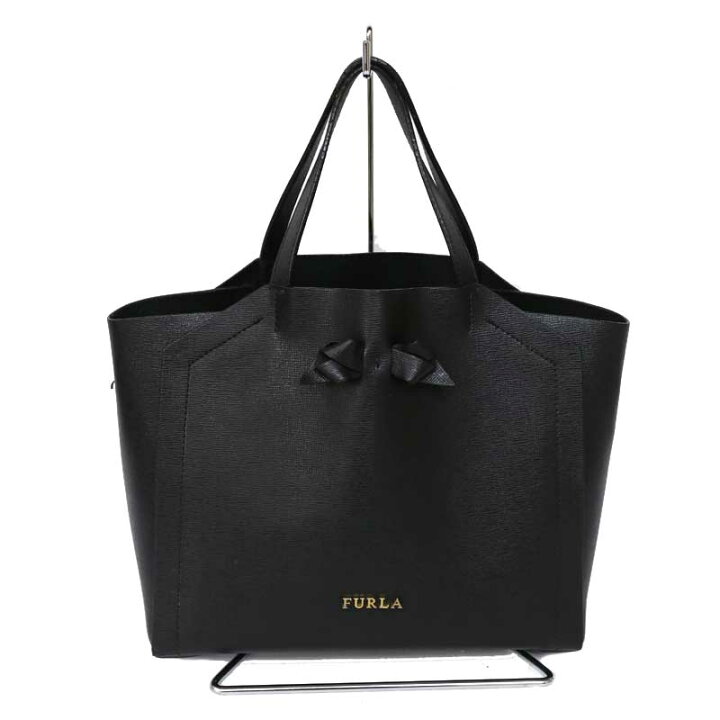 楽天市場】FURLA【フルラ】ハンドバッグ 黒×金 コーティングキャンバス  