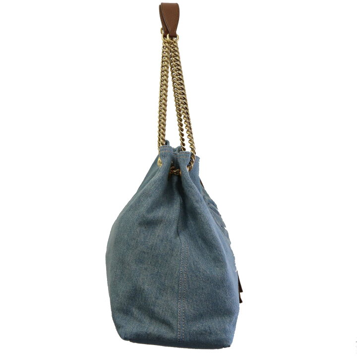 良品◇GUCCI◇ソーホー デニム チェーン トート バッグ 2WAY109E