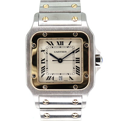 CARTIER【カルティエ】W20011C41566サントスガルベLMクォーツレディースボーイズステンレススチール電池式腕時計YGアイボリーメンテナンス済【中古】USED-9質屋かんてい局小牧店c21-5377