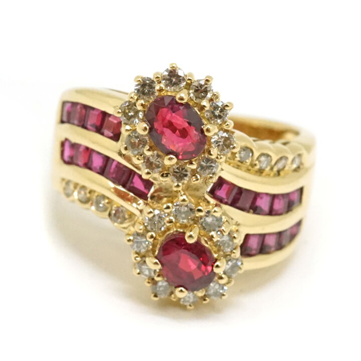 楽天市場】K18【18金】リング 指輪 ルビー1.58ct ダイヤモンド0.42ct 