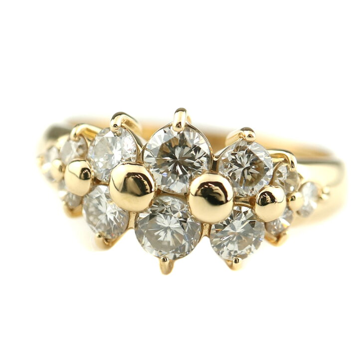 楽天市場】K18【18金】ダイヤモンド リング 約9号 約3.2g D:1.03ct 