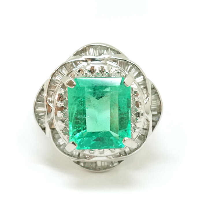 楽天市場】Pt900【プラチナ900】エメラルド3.98ct ダイヤモンド0.80ct 