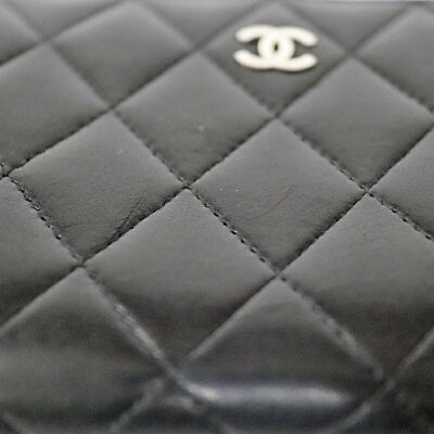 CHANEL【シャネル】A50097ラウンドファスナー財布長財布ラムスキンココマークレザーブラック系レディース【中古】USED-6かんてい局小牧店c22-774