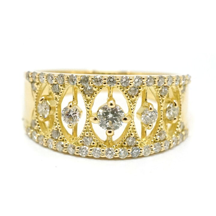 楽天市場】K18【18金】ダイヤモンド0.50ct ファッションリング 指輪 