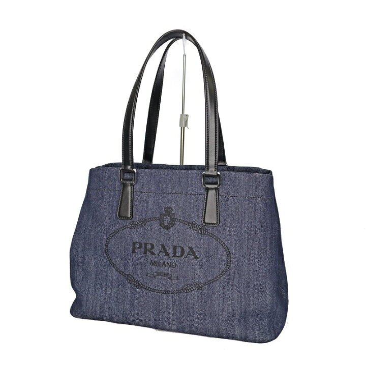 楽天市場】プラダ Prada 1BG356 トートバッグ デニム レザー 特上品 