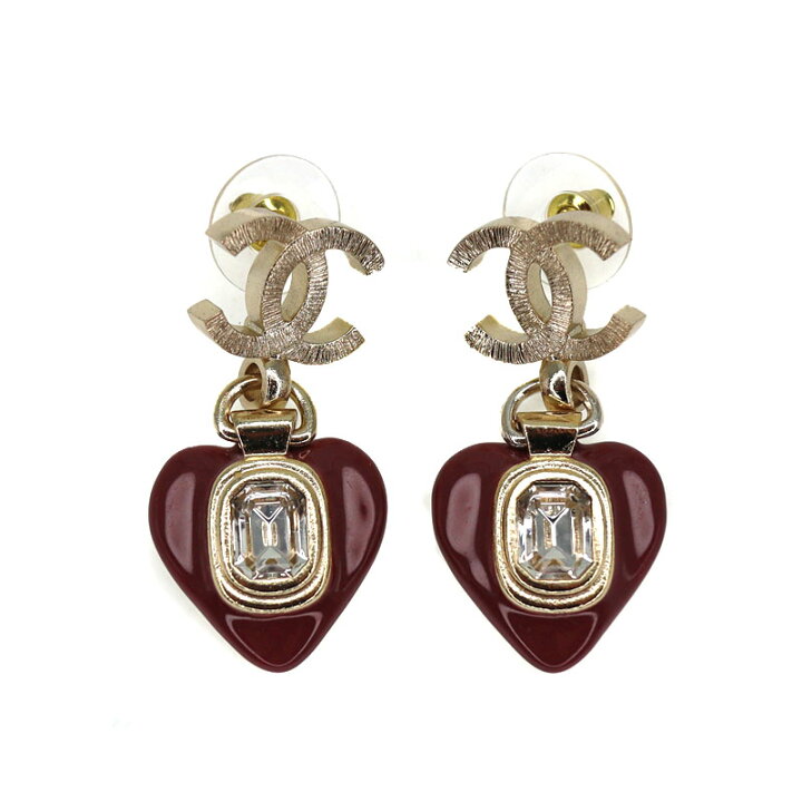 楽天市場】シャネル Chanel ハート クリスタル ピアス レディース 秋冬  