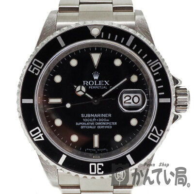 ROLEX【ロレックス】16610サブマリーナデイトM番メンズSSスポーツモデルブラックダイバーズ自動巻きオートマ腕時計USED-8【中古】質屋かんてい局細畑店h2004341
