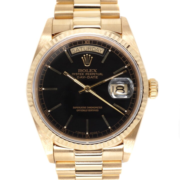 楽天市場】ROLEX【ロレックス】 18038 デイデイト 黒 R番 自動巻き 
