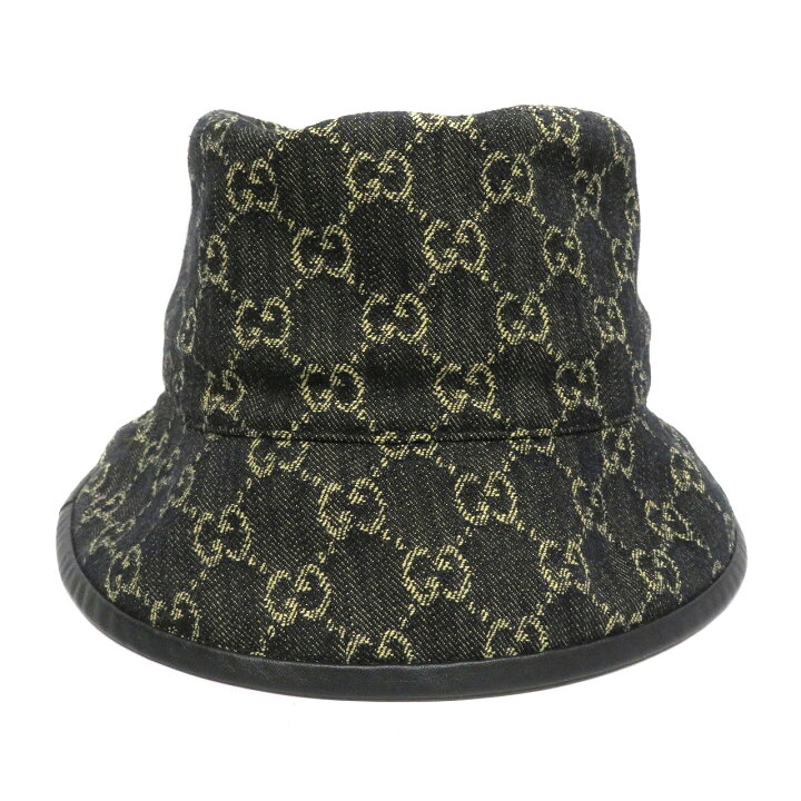 楽天市場】グッチ Gucci 576371 GGキャンバス バケットハット ブラック 