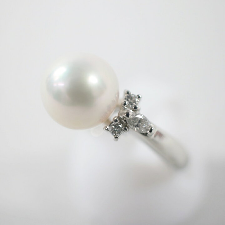 楽天市場】中古美品 PT900 パール・ダイヤモンドリング P9.1mm/D0.2ct 