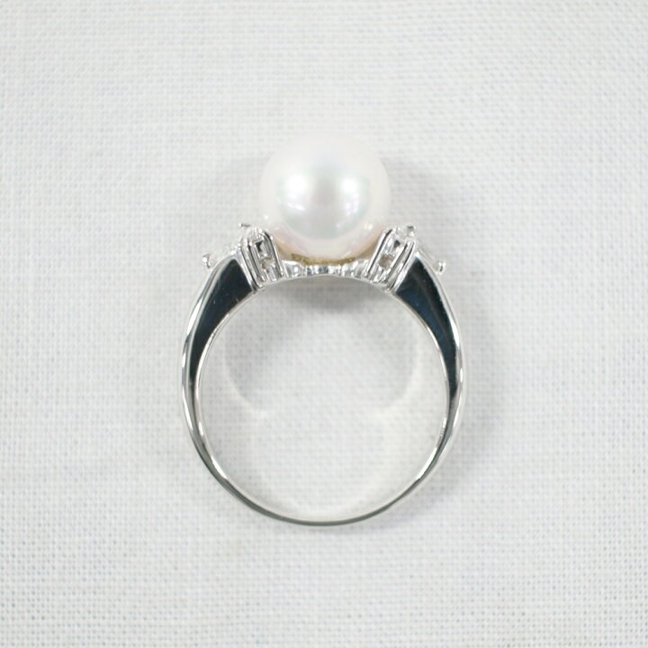 楽天市場】中古美品 PT900 パール・ダイヤモンドリング P9.1mm/D0.2ct 