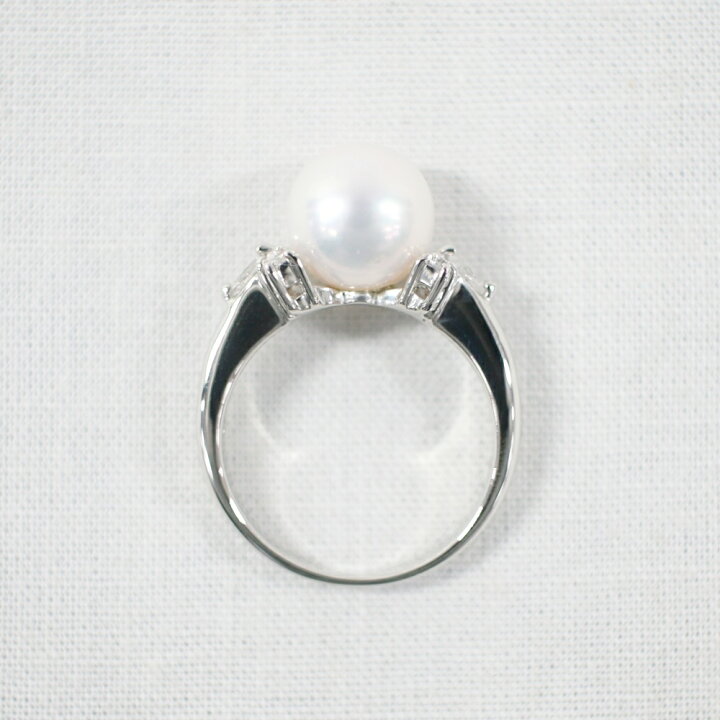 楽天市場】中古美品 PT900 パール・ダイヤモンドリング P9.1mm/D0.2ct 