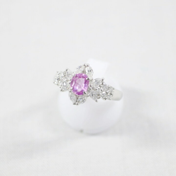 楽天市場】中古美品 PT900 ピンクサファイア・ダイヤモンドリング S0 