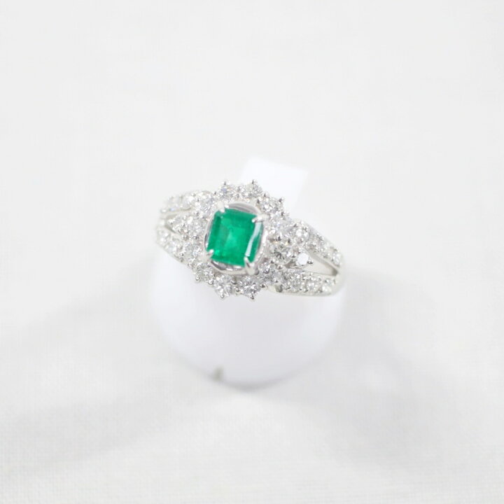 楽天市場】中古美品 PT900 エメラルド・ダイヤモンドリング E0.51ct/D0 