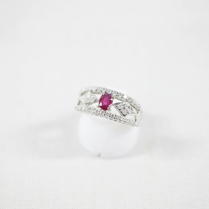 楽天市場】中古美品 Pt900 ルビー・ダイヤモンドリング 指輪 R0.38ct 