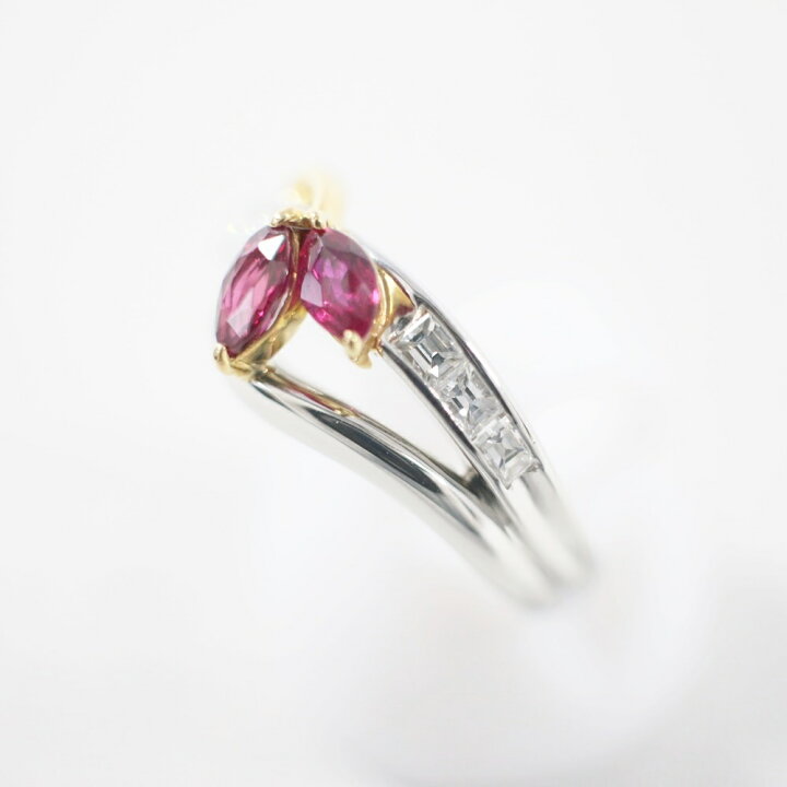 楽天市場】中古美品 K18 PT900 ルビー・ダイヤモンドリング R0.38ct/D0 