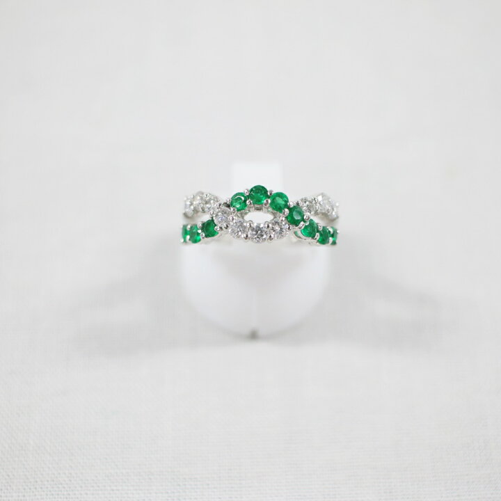 楽天市場】中古美品 Pt900 エメラルド・ダイヤモンドリング E0.27ct 