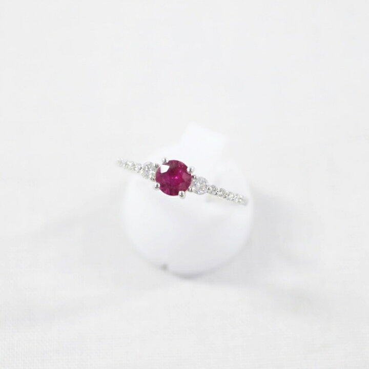 楽天市場】中古美品 PT900 ルビー・ダイヤモンドリング R0.44ct/D0.2ct 