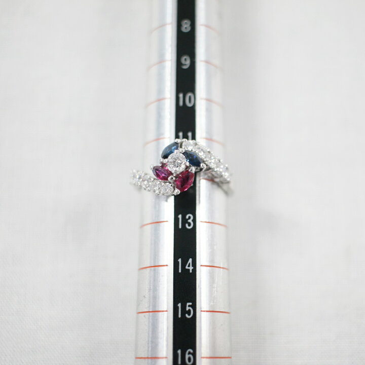 楽天市場】中古美品 Pt900 ルビー・サファイア・ダイヤモンドリング R0 