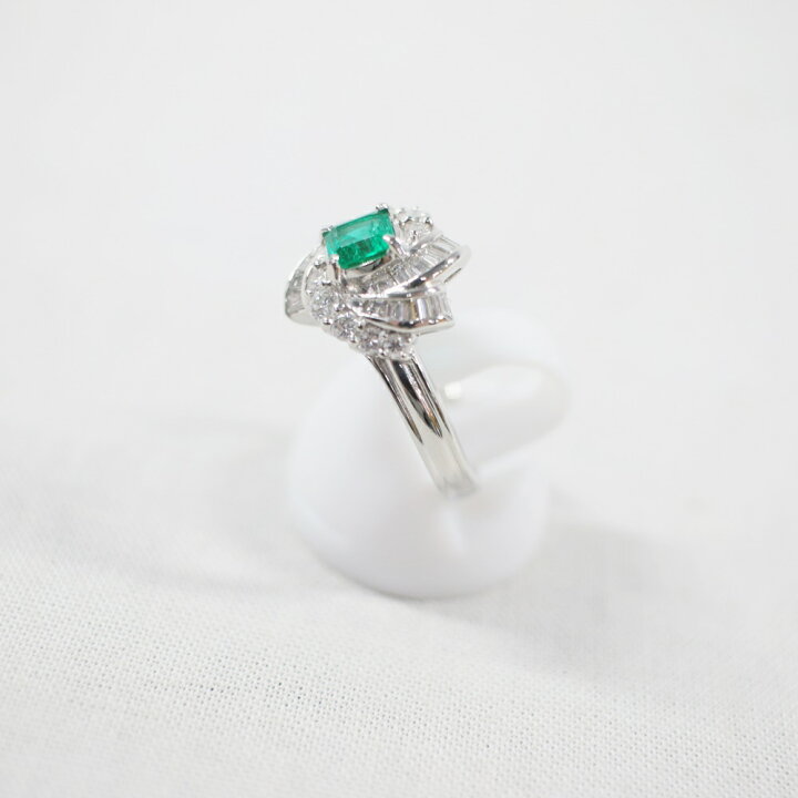 楽天市場】中古美品 Pt900 エメラルド・ダイヤモンドリング E0.40ct 