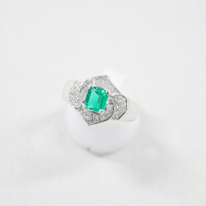 楽天市場】中古美品 PT900 エメラルド・ダイヤモンドリング E0.65ct/約 