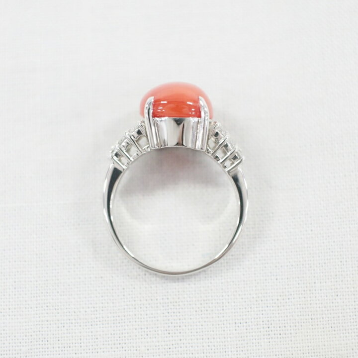 楽天市場】中古美品 PT900 サンゴ・ダイヤモンドリング D0.45ct/約7.1g 