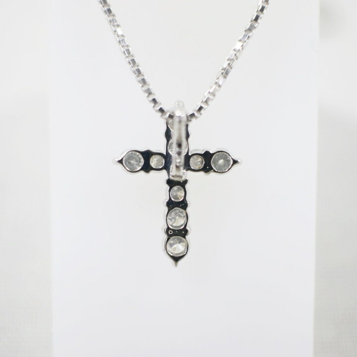 楽天市場】中古美品 PT850 ダイヤモンド・クロスネックレス D0.3ct/約 