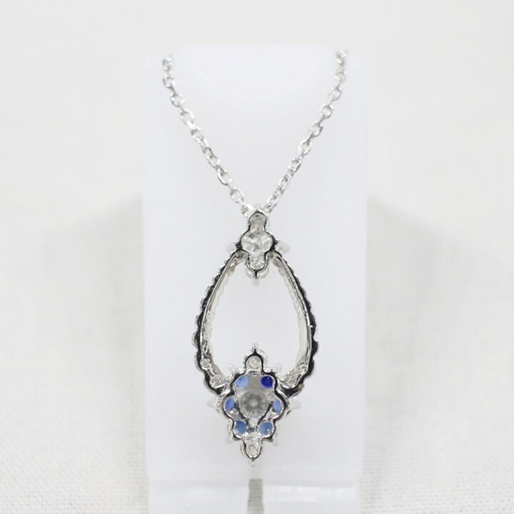 楽天市場】中古美品 PT850 サファイア・ダイヤモンドネックレス S0 