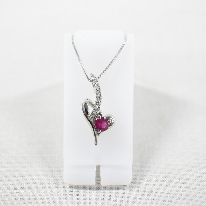 楽天市場】中古美品 Pt900 ルビー・ダイヤモンドネックレス R0.335ct 