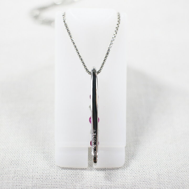 楽天市場】中古美品 Pt900 ルビー・ダイヤモンドネックレス R0.32ct 