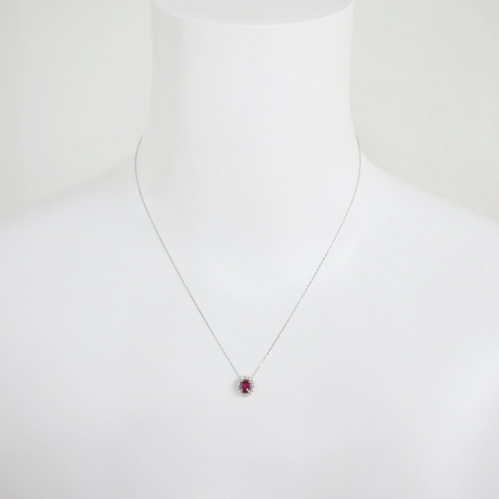 楽天市場】中古美品 K18WG ルビー・ダイヤモンドネックレス R0.39ct/D0  