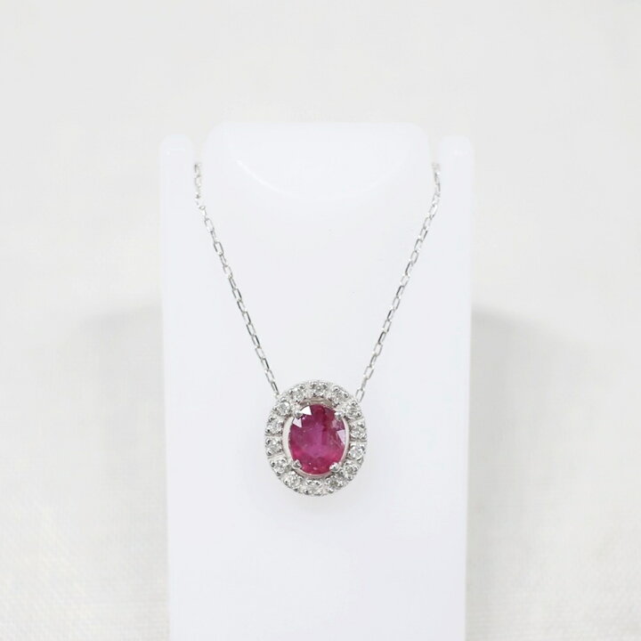 楽天市場】中古美品 K18WG ルビー・ダイヤモンドネックレス R0.39ct/D0  