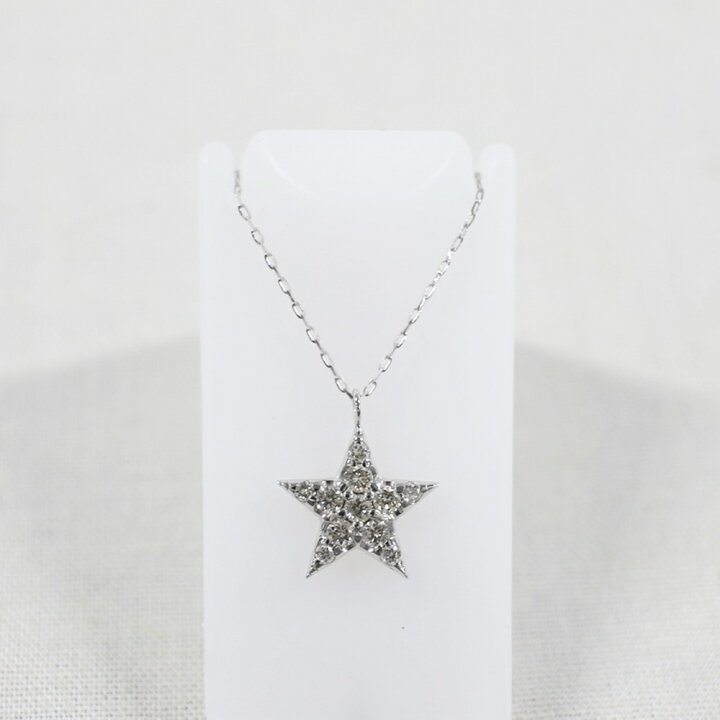 楽天市場】中古美品 K18WG ダイヤモンド・スターネックレス D0.25ct/約 