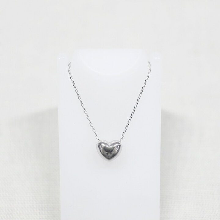 楽天市場】中古美品 K18WG ハートネックレス 約0.6g/約38cm 金 