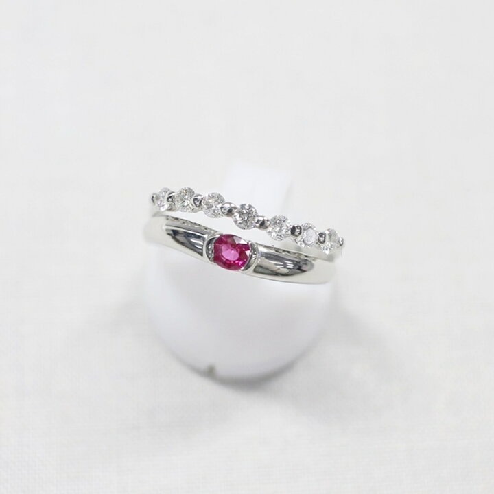 楽天市場】美品 PT900 ルビー・ダイヤモンドリング R0.248ct/D0.37ct