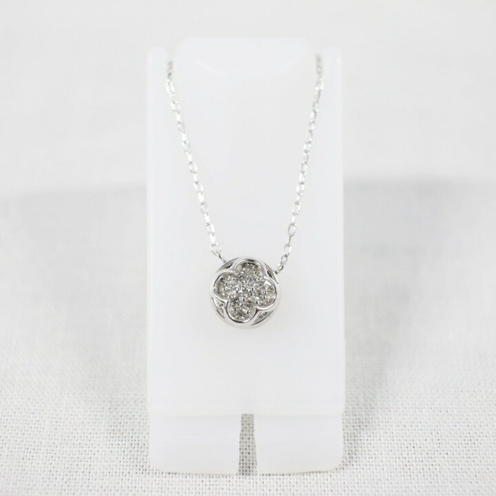 楽天市場】中古美品 K18WG ダイヤモンドネックレス D0.17ct / 約1.8g 