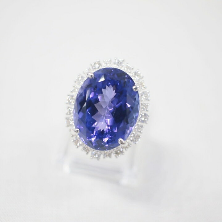 楽天市場】中古美品 PT950 タンザナイト・ダイヤモンドリング T24.5ct 