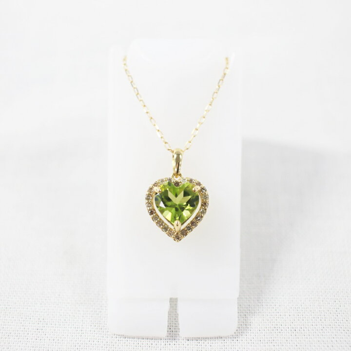 楽天市場】中古美品 K18 ペリドット・ダイヤモンドネックレス P1.00ct 