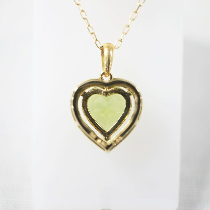 楽天市場】中古美品 K18 ペリドット・ダイヤモンドネックレス P1.00ct 