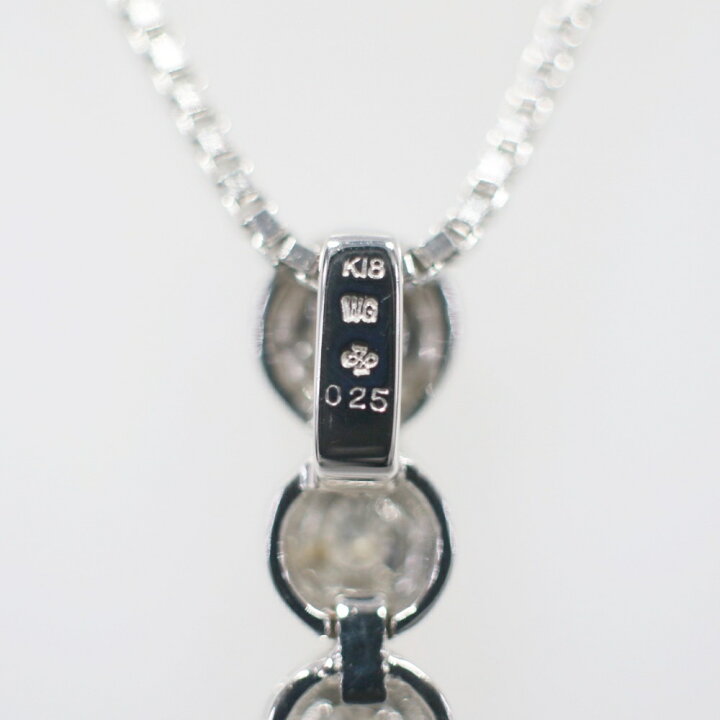 楽天市場】中古美品 K18WG ダイヤモンドネックレス D0.25ct/約 
