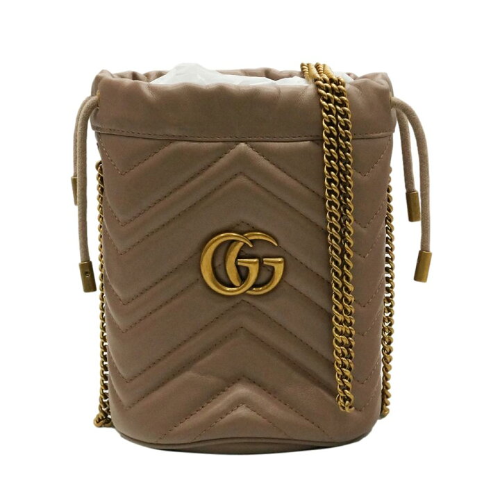 楽天市場】【極美品】GUCCI(グッチ) 575163 GGマーモント ミニバケット 