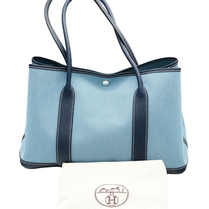 楽天市場】【極美品】HERMES(エルメス) ガーデンパーティ PM ブルー  
