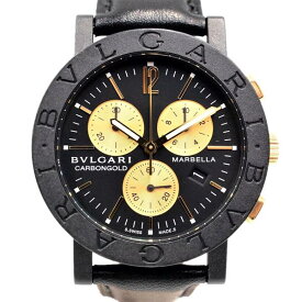 【中古】BVLGARI BB38 CL CH ブルガリブルガリ 999本限定品 カーボンゴールド クォーツ 日付表示 クロノグラフ ブルガリ メンズ ブランド 腕時計 USED-B wtc●