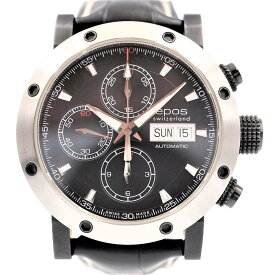 【中古】EPOS 3421 スポーティブ 機械式自動巻き 5気圧防水 日付表示 曜日表示 クロノグラフ 社外ベルト エポス メンズ ブランド 腕時計 USED-AB wtc