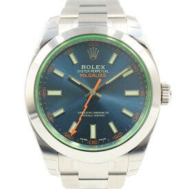 【中古】ROLEX 116400GV ミルガウス 機械式自動巻き Zブルーダイヤル ランダム番 2021年頃 ロレックス メンズ ブランド 腕時計 USED-S wtc●