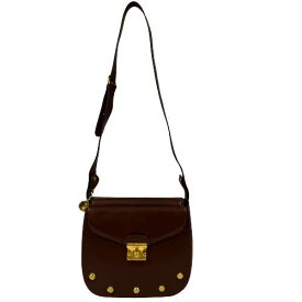 【中古】Salvatore Ferragamo DQ-21 ショルダーバッグ ボルドー系 肩掛け ゴールド金具 バッグ ブランド レディース 女性 フェラガモ □□USED-B