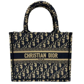 クリスチャン ディオール M1265ZRIW Dior Book Tote バッグ スモール ブック トート ネイビー系 ディオール オブリーク USED-S