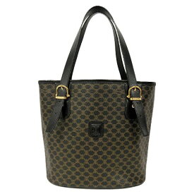 CELINE セリーヌ MC97/2 ハンドバッグ マカダム柄 ブラック ゴールド金具 □□USED-AB□□