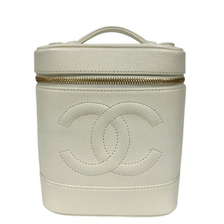 楽天市場】CHANEL バニティバッグ キャビアスキン ホワイト 白  